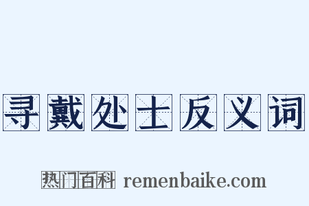 寻戴处士反义词是什么意思的图片